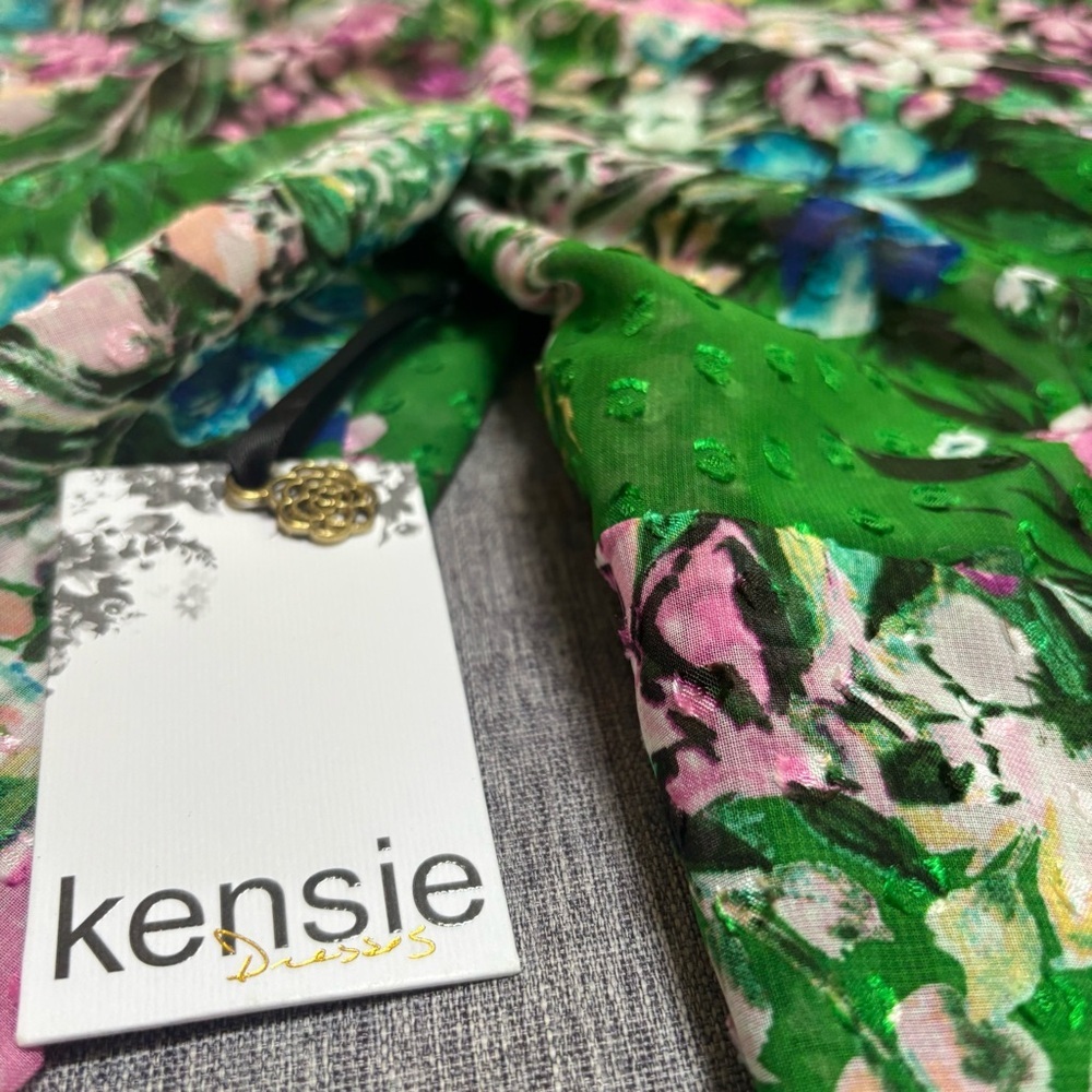 Kensie Green Floral 2 Piece Skirt Set, Size 12 - Picture 5 of 12